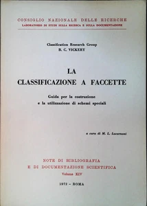 LA CLASSIFICAZIONE A FACCETTE - CONS. NAZ. DELLE RICHERCHE - 1972 - Picture 1 of 1