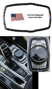 Carbon Fiber Multimedia Frame Trim Cover For BMW X3 X5 X6 Series 3 4 2013-18 F15 - Picture 1 of 13