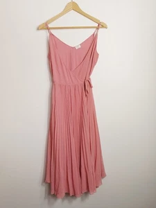 Aritzia Wilfred Ladies Strappy Pleated Pink Chiffon Cocktail Wrap Dress xs  - Bild 1 von 6