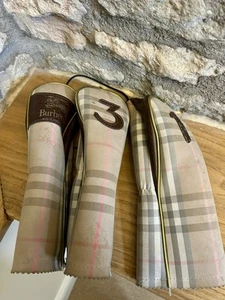 Fundas para cabeza de palos de golf Burberry vintage a cuadros Nova X 3 usadas raras - Imagen 1 de 16