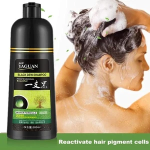 Yaguan Herbal Black Dew Shampoo, Black Hair Dye Shampoo 1 Dye 3 ۞ - Picture 1 of 11