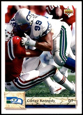 Cortez Kennedy 1992 Upper Deck #495 Seahawks NFL READ FREE SHIPPING AutographDen - Image 1 of 2