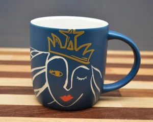 Tazza Caffè Starbucks 2016 Sirena Blu Corona Oro Collezione Anniversario - Foto 1 di 7
