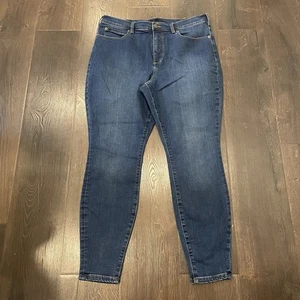 Pantalones de mezclilla ajustados de tiro alto Duluth Trading Co talla 16 R azules para mujer Asset Management - Imagen 1 de 4