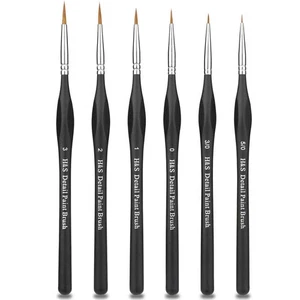 6pcs Fine Tip Professional Detail Paint Brush Set for Artists - Picture 1 of 7