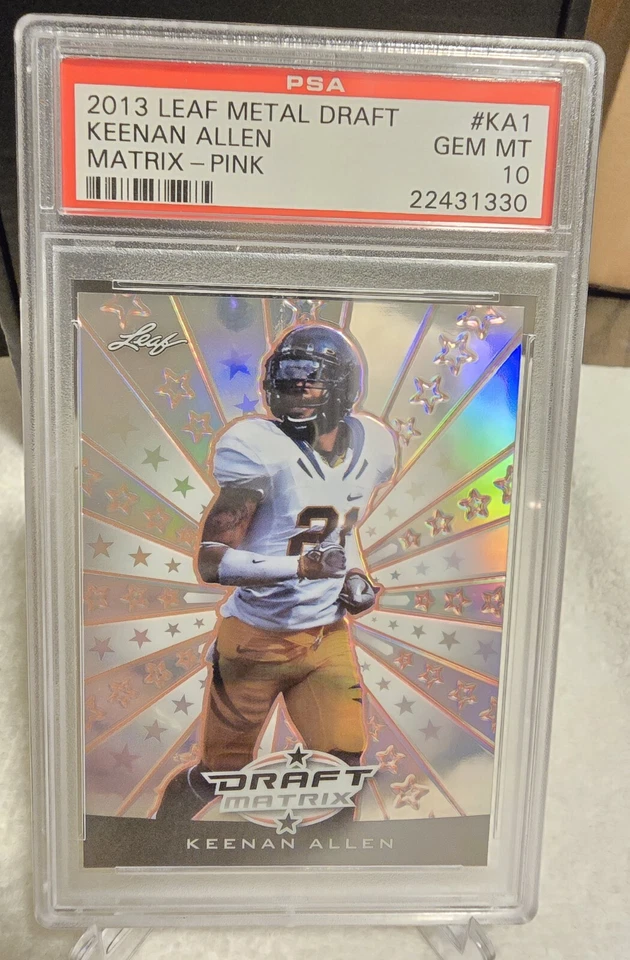 2013 Leaf Metal Draft Keenan Allen Matrix Pink RC 2/10 psa 10 - Image 1 of 2