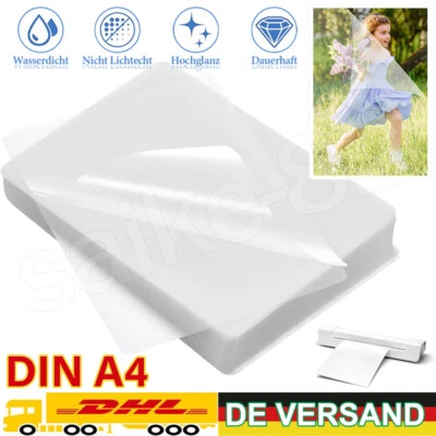 MARKENLOS Laminierfolien DIN A4 Visitenkarten 80 Mic glänzend Laminiertasche Dokument Foto