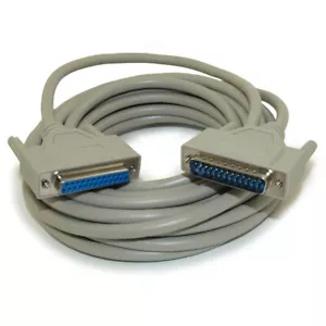 25 Fuß Seriell DB25/DB25 RS232 Stecker auf Buchse VERLÄNGERUNGSKABEL - Bild 1 von 2