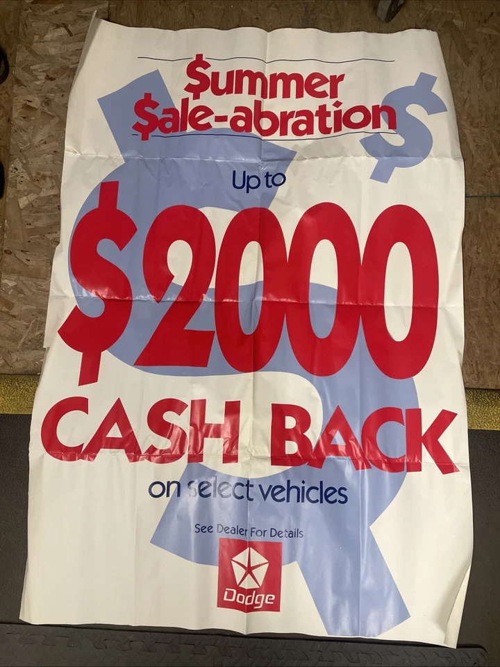"Raro póster vintage 1999 64x43"" enorme concesionario Dodge $ummer $ale-abration" Foto 1 de 4