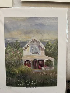 Millie “M” Briggs UnFramed Watercolor 8”x 10“ Matted Bermuda Cottage - Picture 1 of 3