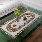 Elegante weie rechteckige bestickte Tischdecke mit Blumenmuster fr Wohnkultu