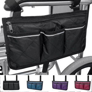 Wheelchair Side Bag, Armrest Storage Pouch for Wheelchairs, Walkers or Rollators - Picture 1 of 18