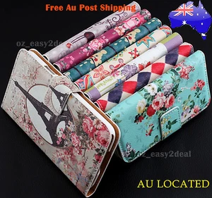 Luxury Floral Leather Purse Case Cover Wallet For Samsung iPhone 4 5 5c 6 6 plus - Picture 1 of 18
