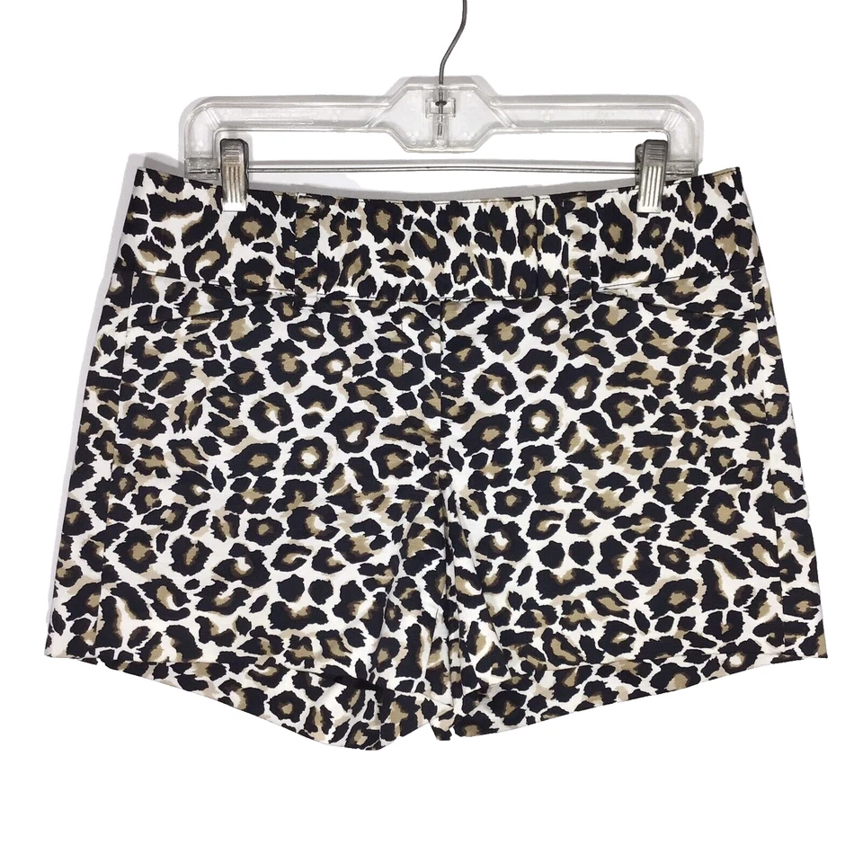 Pantalones Cortos Casa Blanca Mercado Negro Mujer Talla 6 Negro Marrón Estampado Animal Elástico Foto 1 de 4
