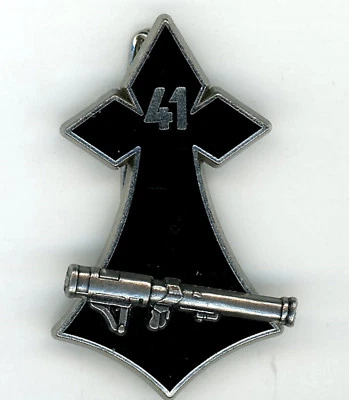 Infanterie Brevet 41° RI hermine LRAC de 89 mm argent - Photo 1/2