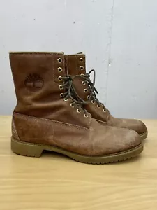 VINTAGE USA Leather Timberland Lace Up Brown Oil Resistant Work Boots 12 W - Picture 1 of 12