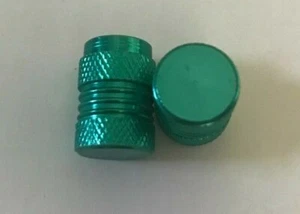 2x Universal Aluminum Bike Tire Valve Cap Dust Stems Air Caps - Green - Foto 1 di 4