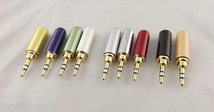 1x Gold 2.5mm 3 Pole Stereo Male Repair Headphone Metal Audio Earphone Connector - Picture 1 of 21