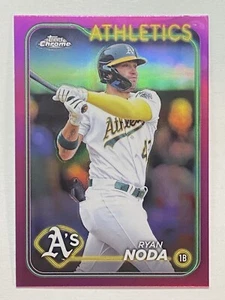 2024 Topps Chrome Pink Refractor #284 Ryan Noda Oakland Athletics - Picture 1 of 3