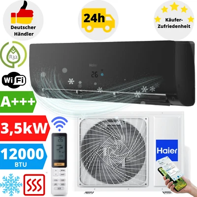 Haier Nordic Flexis Plus Klimaanlage 12000BTU Klimagerät Klima WLAN 3,5kW Black - Bild 1 von 4