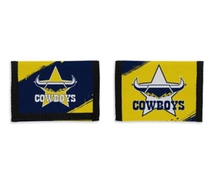 98703 NORTH QUEENSLAND COWBOYS NRL TEAM NYLON HOOK & LOOP CLOSURE SPORTS WALLET - Foto 1 di 1