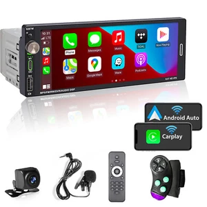 Single Din Car Stereo Wireless Apple CarPlay 6.9 Touchscreen Bluetooth Radio USB - Picture 1 of 7