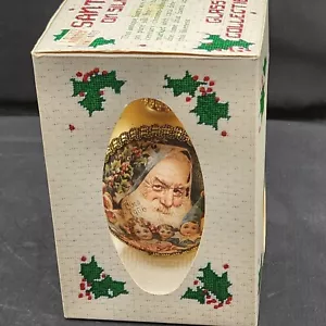 Vintage Santa On Silk Christmas Ornament By Krebs Gold Circa 1906 In Box - Picture 1 of 8