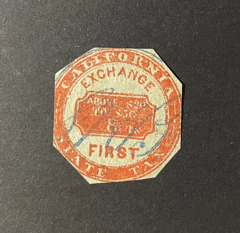 California State Revenue - 8 cents Exchange First Tax #DX31 used circle trim CA Cover