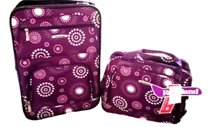 Rockland 2 Piece Expandable Softside Luggage Set Carry On Tote Bag Purple Pearl - Picture 1 of 7