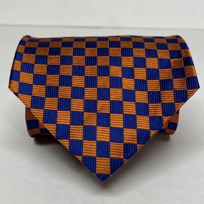 Vtg 90's GAP Tie Mens Classic Blue Orange Silk Made USA.                      B7 - Image 1 of 4