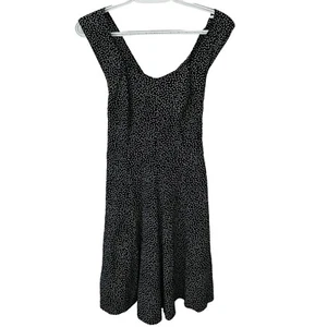 The Limited Womens 8 Sun Dress Cross Back Wide Straps Black White Polka Dot - Picture 1 of 5