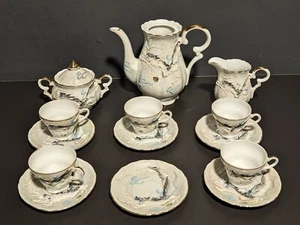 Vintage 15-teiliges Set - Moriage Raised Dragon Kaffee Tee Set - Dragonware Made in Japan - Bild 1 von 24