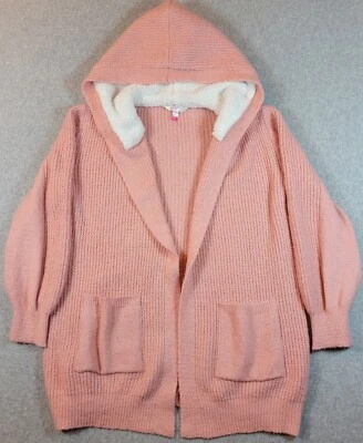 Cárdigan abierto con capucha No Boundaries para mujer 2XL rosa polvoriento bolsillos elásticos Foto 1 de 4