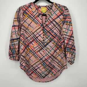 Maeve Anthropologie Hi Low Long Sleeve Multi Color Top Size XS - Picture 1 of 3