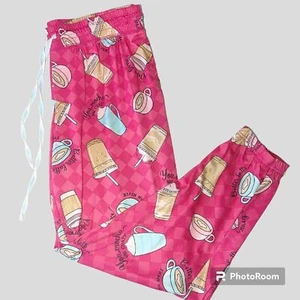 Kurz angegeben Damen Schlaf Jogginghose Lounge Hose Größe Large 12-14 Taschen Kaffee - Bild 1 von 6