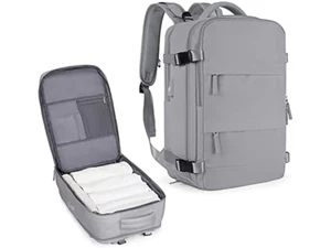 Large Travel Backpack Flight Approved Personal XL Grey Shoes Comp USB Free Ship - Picture 1 of 5