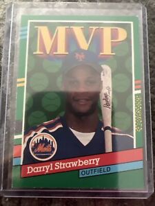 1990 Leaf Mvp Darryl Strawberry Error Baseball Card No Period After Inc