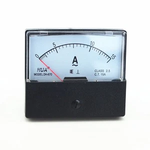 DC 0-15A Analog Panel Meter Ammeter Gauge DH-670 - Imagen 1 de 3