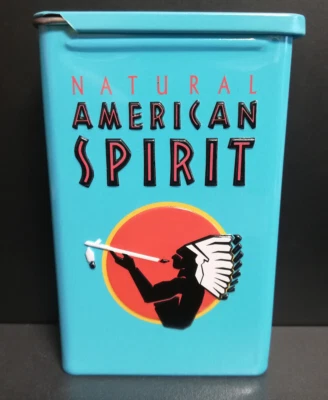 Natural American Spirit Cigarettes Blue Empty Tin - Image 1 of 4