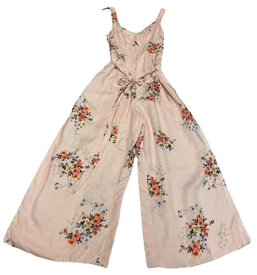 NWT~Anthropologie Akemi+Kin Floral Jumpsuit Sz 2 Wide Leg Lined Retail $148 - Image 1 of 4