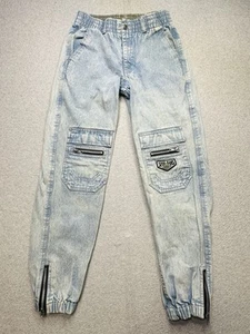 VINTAGE Levi’s Sport Jeans Boys 24 Blue Denim Cargo Knee Pockets 90s Youth Kids - Picture 1 of 19