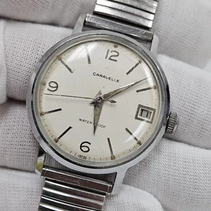 1967 Caravelle Mens Wrist Watch 7 Jewel 11DPD Date Mechanical Wind Up Japan - Picture 1 of 8