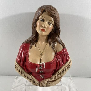 Vintage Holland Form Pirat Dame Keramik/Kreidegeschirr Büste Statue MCM - Bild 1 von 13