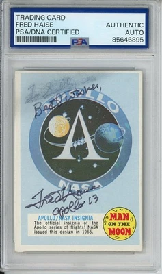 1969 TOPPS MAN ON THE MOON FRED HAISE APOLLO 13 SIGNED PSA DNA COA AUTOGRAPH - Image 1 of 2