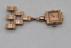 Antike 14K Rotgold Harman Ansteck Brosche Anstecknadel Krankenschwesternuhr 30er Jahre 10,5g - Bild 1 von 13