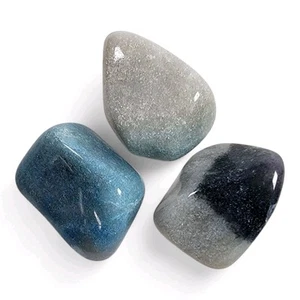 Trollit Blauer Turmalin Lithium Lepidolith polierte Steine 50,3 Gramm - Bild 1 von 1