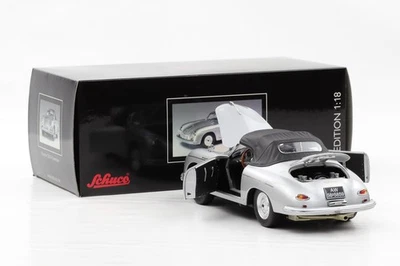 1:18 Schuco Porsche 356 A Speedster 1955/59 Argento Con Tettuccio Diecast - Immagine 1 di 4