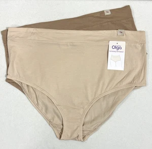Olga by Warners 2er Pack Baumwollmischung Slip Höschen Damen 2X beige hellbraun - Bild 1 von 6