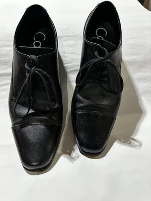 Calvin Klein 男式 Bram 黑色皮革牛津鞋 34F4280 9 码 — 第 1/4 张图片