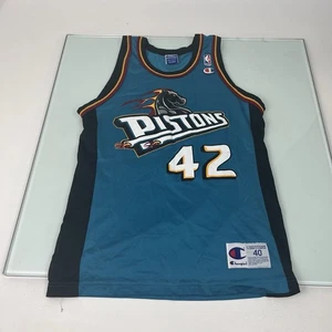 Vintage Detroit Pistons Trikot Herren blau Jerry Stackhouse NBA Champion 90er Gr. 40 - Bild 1 von 10